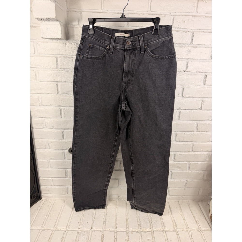 Levis 94 Baggy Jeans Womens 29 Black Wash High Rise Straight Leg 100% Cotton